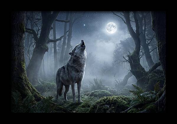 Mystical Wolves Under The Moon