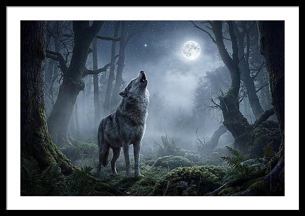 Mystical Wolves Under The Moon