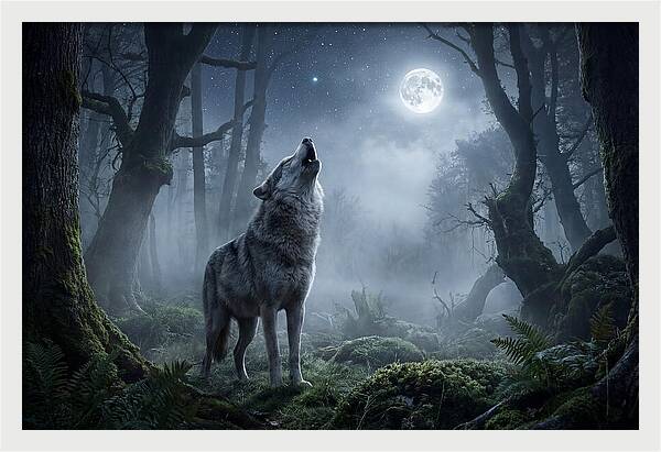 Mystical Wolves Under The Moon
