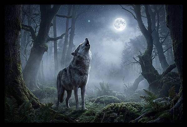 Mystical Wolves Under The Moon
