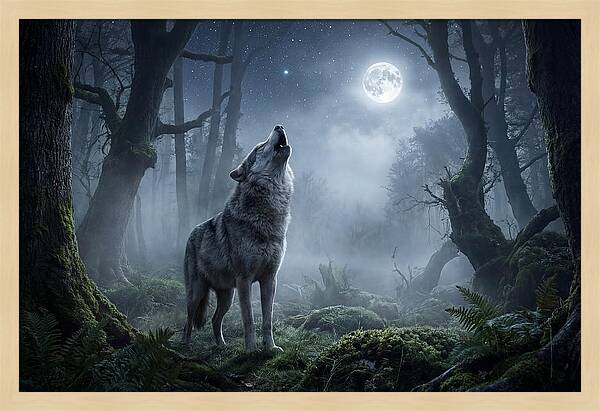 Mystical Wolves Under The Moon