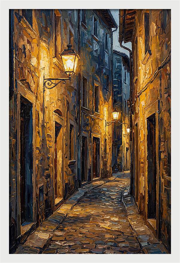 Narrow Cobblestone Alleyway