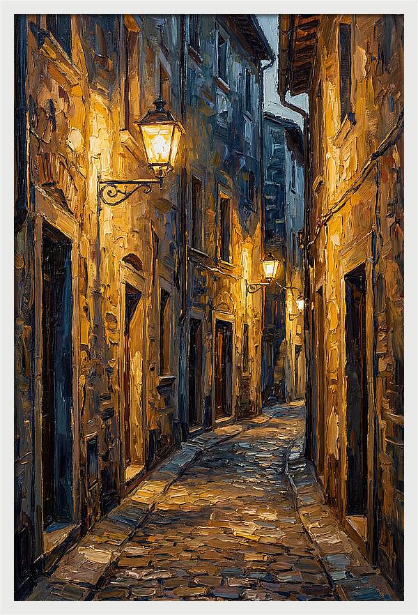 Narrow Cobblestone Alleyway