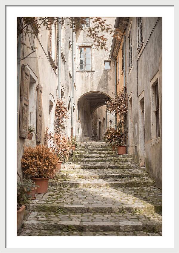 Narrow Cobblestone Steps