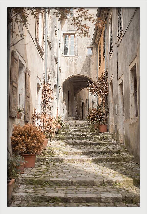 Narrow Cobblestone Steps