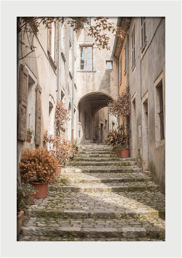 Narrow Cobblestone Steps