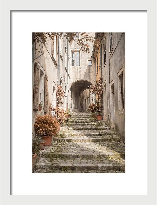 Narrow Cobblestone Steps