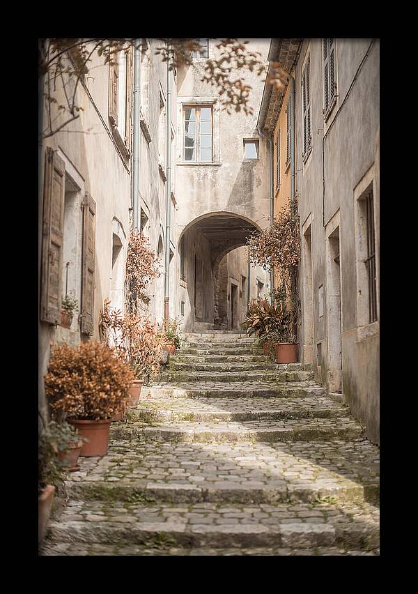 Narrow Cobblestone Steps