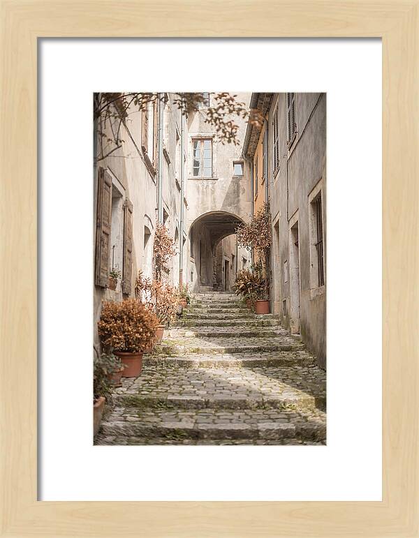 Narrow Cobblestone Steps
