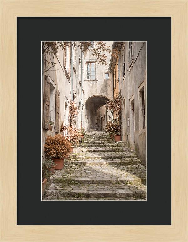 Narrow Cobblestone Steps