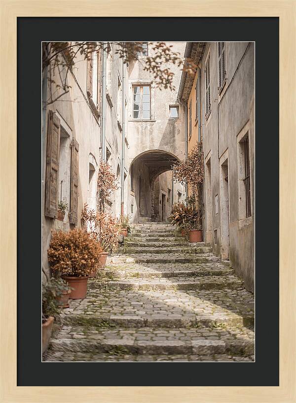 Narrow Cobblestone Steps