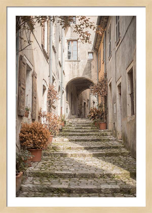 Narrow Cobblestone Steps
