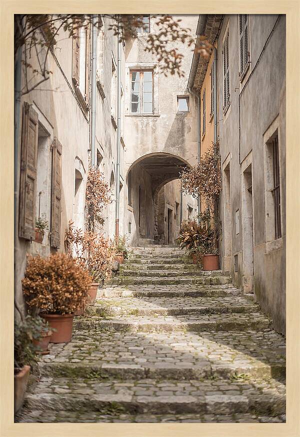 Narrow Cobblestone Steps