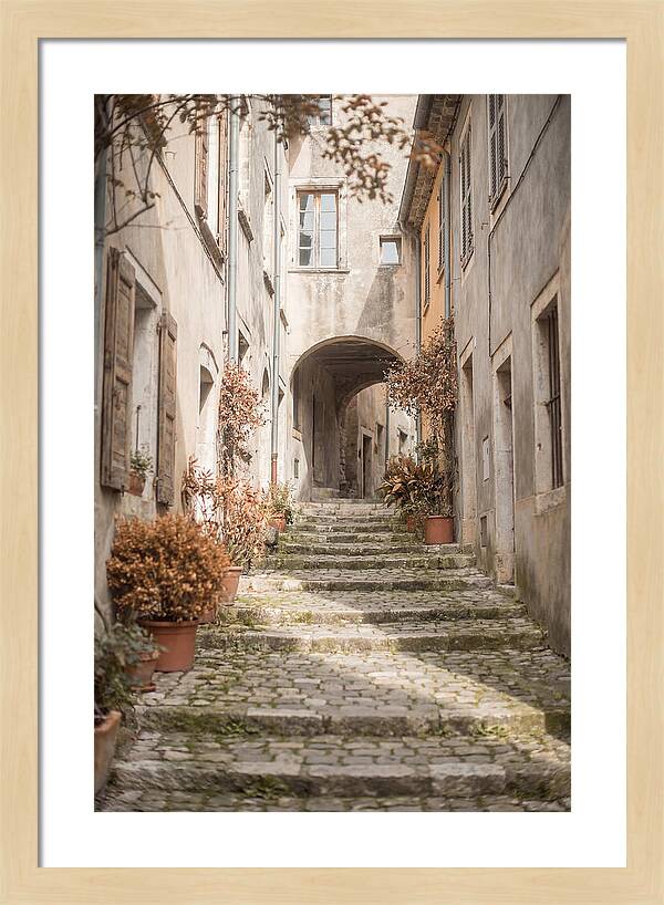 Narrow Cobblestone Steps