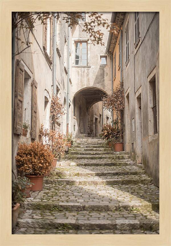 Narrow Cobblestone Steps