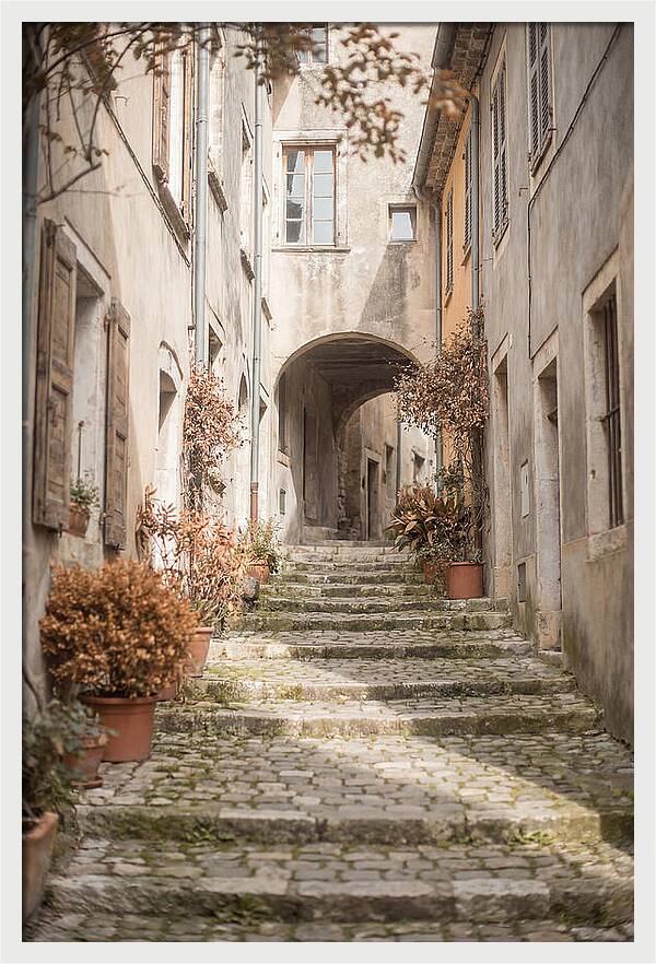 Narrow Cobblestone Steps