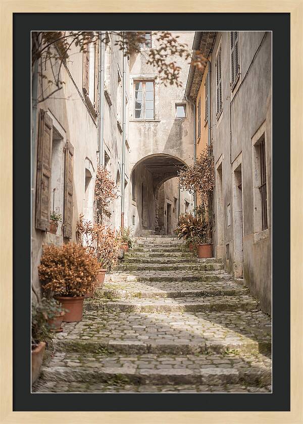 Narrow Cobblestone Steps