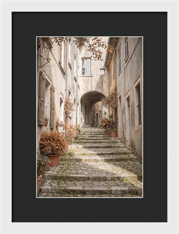 Narrow Cobblestone Steps