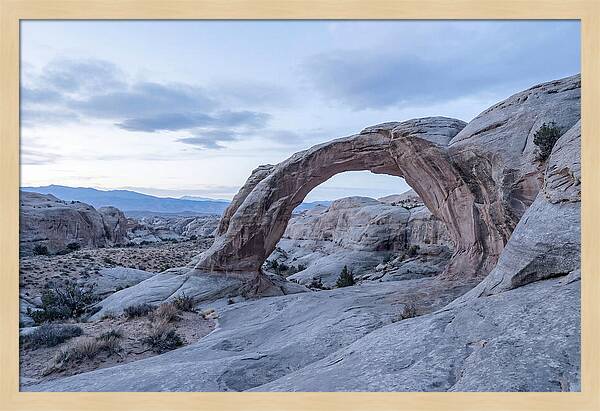 Natural Rock Bridge Over Desert
