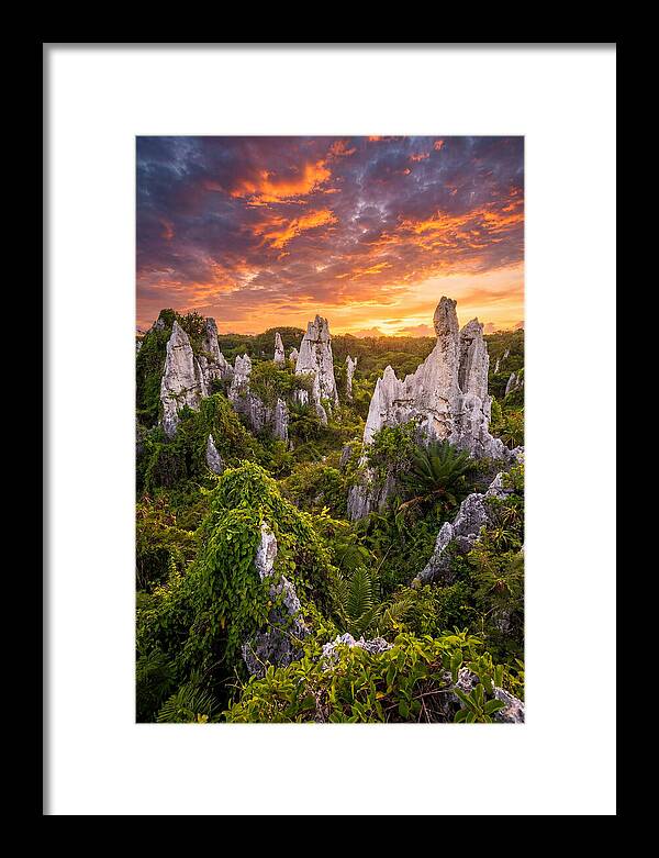 Nauru Pinnacle Rocks At Sunset