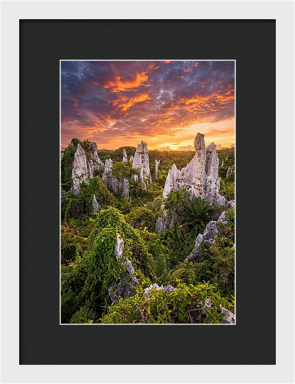 Nauru Pinnacle Rocks At Sunset