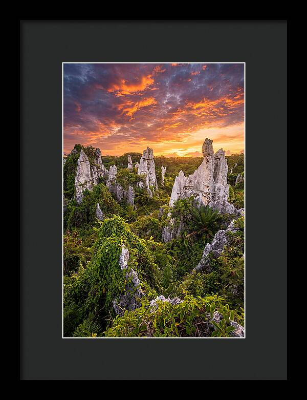 Nauru Pinnacle Rocks At Sunset
