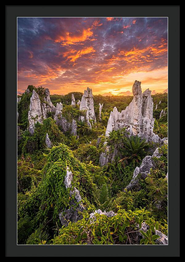 Nauru Pinnacle Rocks At Sunset