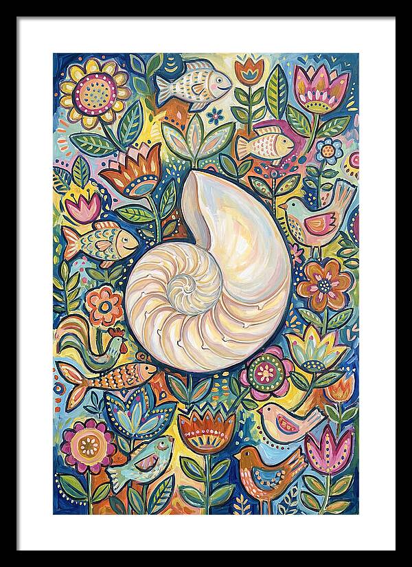 Nautilus And Floral Harmony