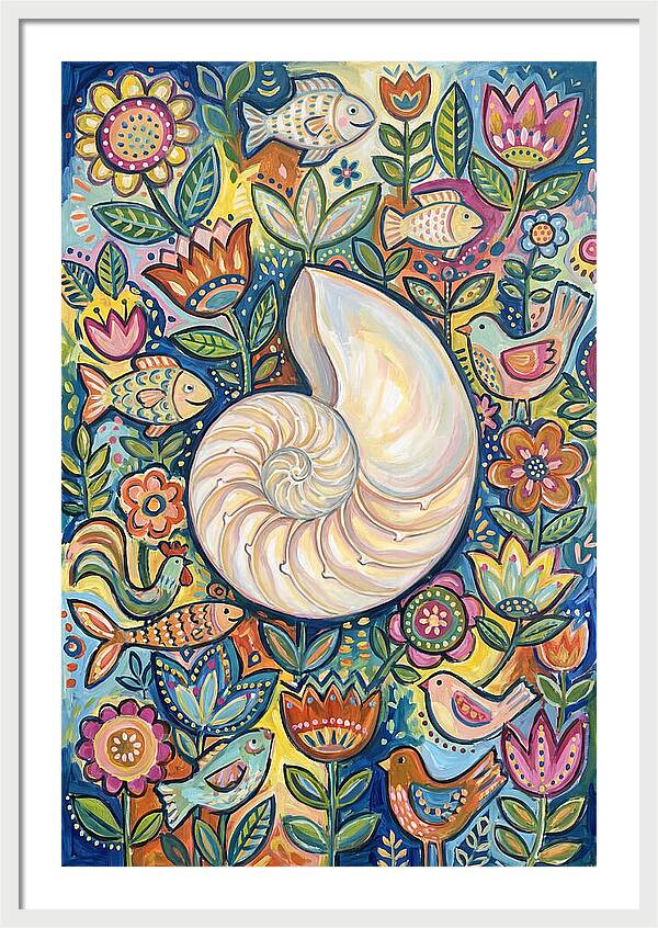 Nautilus And Floral Harmony