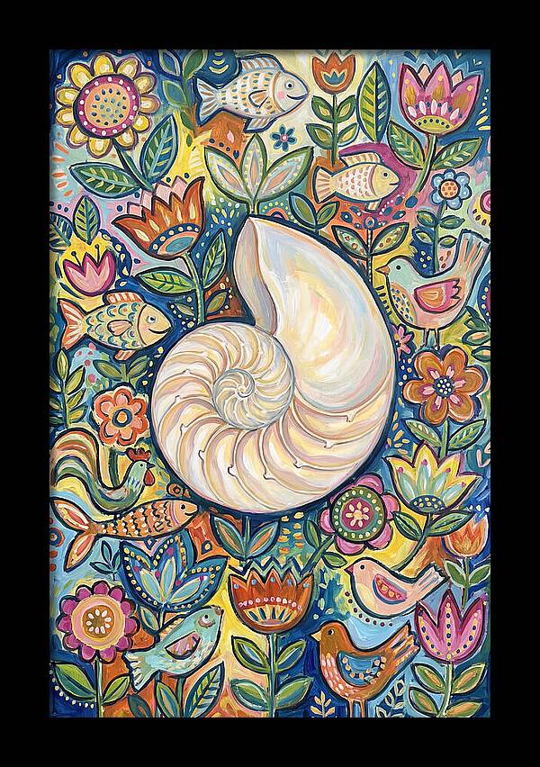 Nautilus And Floral Harmony