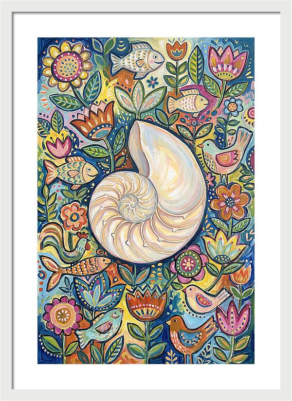 Nautilus And Floral Harmony
