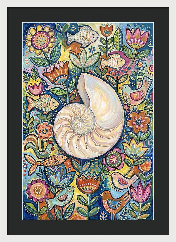 Nautilus And Floral Harmony