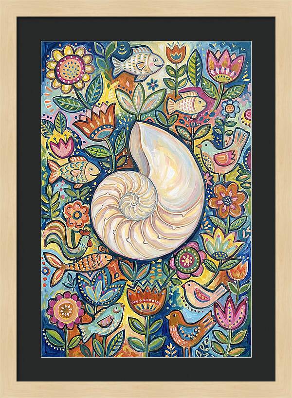 Nautilus And Floral Harmony