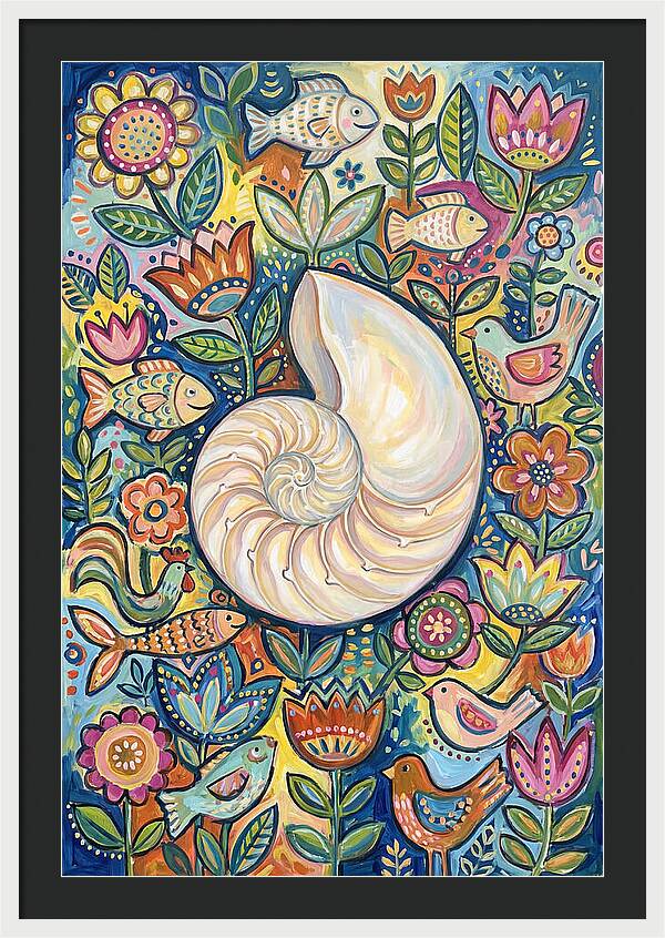 Nautilus And Floral Harmony