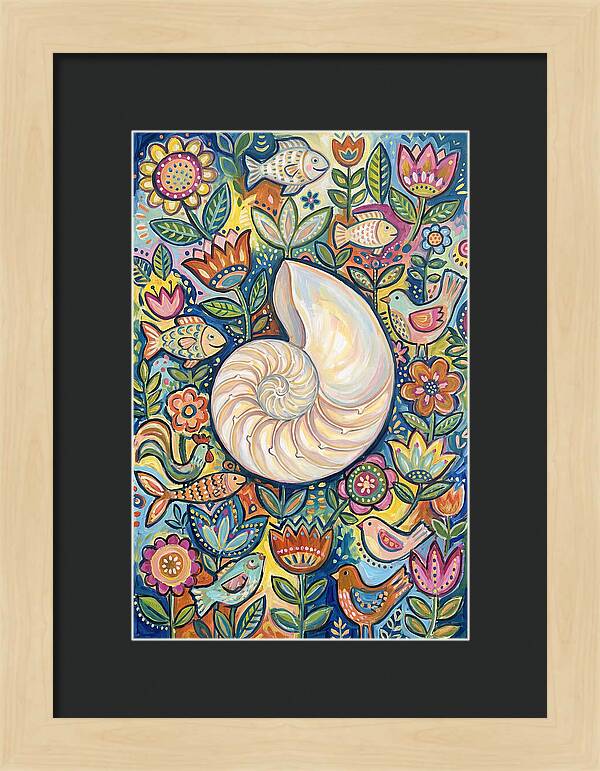 Nautilus And Floral Harmony