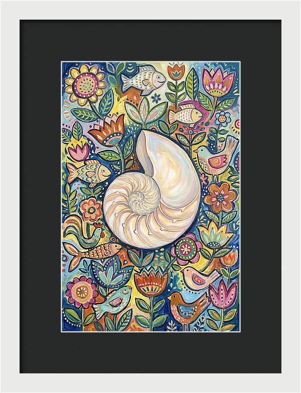 Nautilus And Floral Harmony