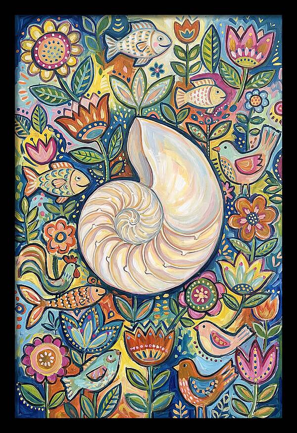 Nautilus And Floral Harmony