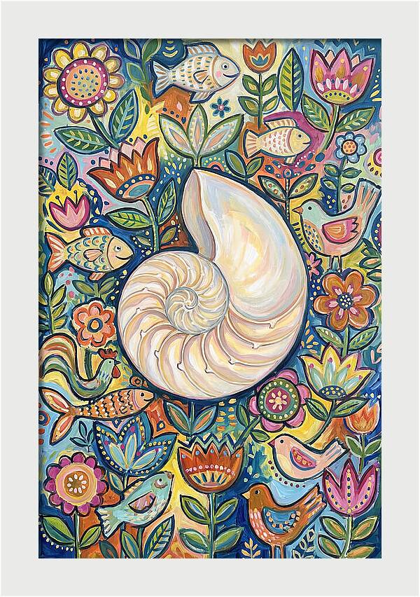 Nautilus And Floral Harmony
