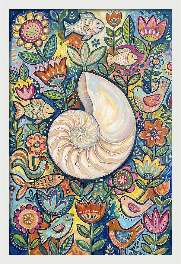 Nautilus And Floral Harmony