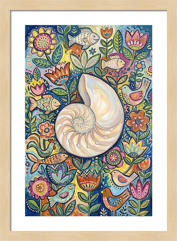 Nautilus And Floral Harmony