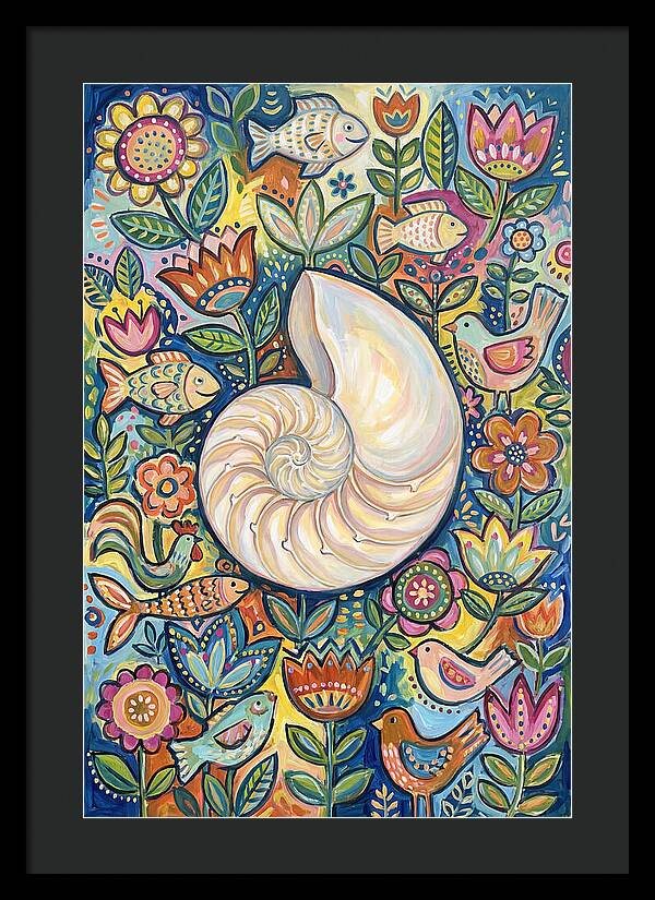 Nautilus And Floral Harmony