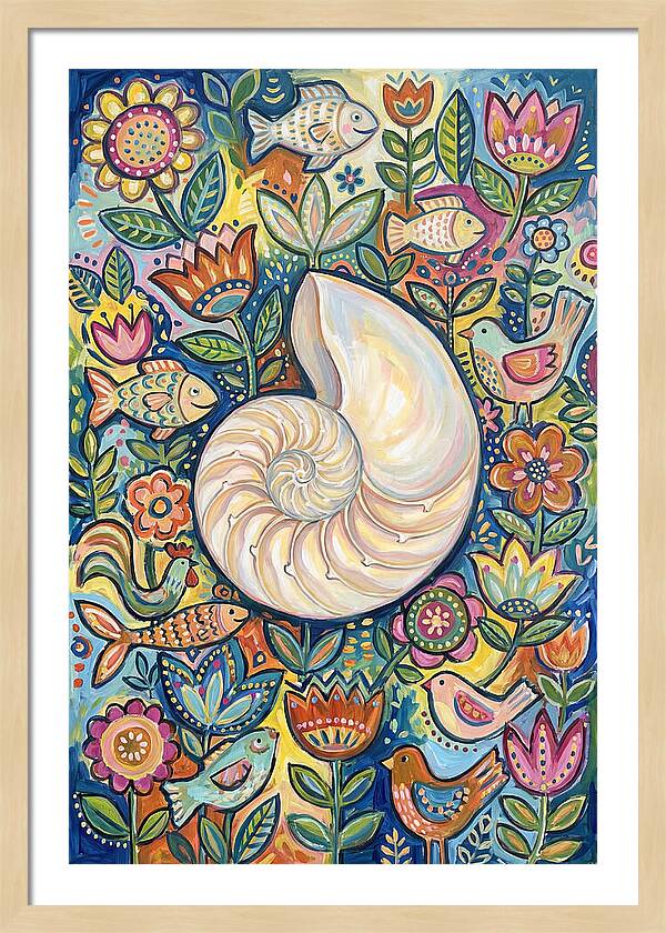 Nautilus And Floral Harmony