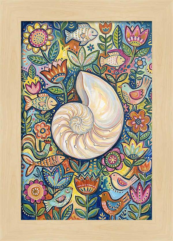 Nautilus And Floral Harmony