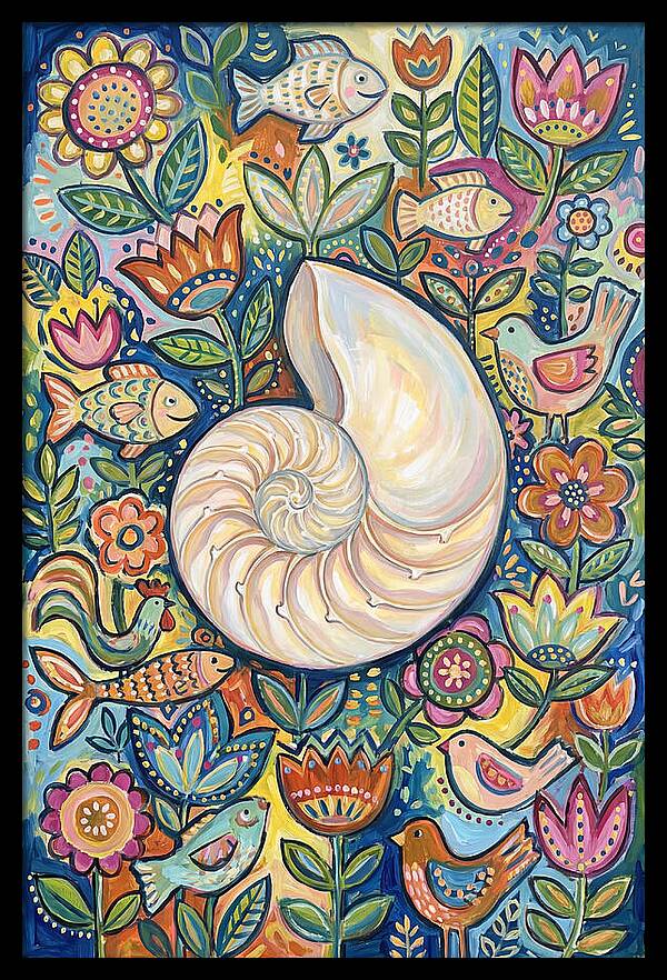 Nautilus And Floral Harmony