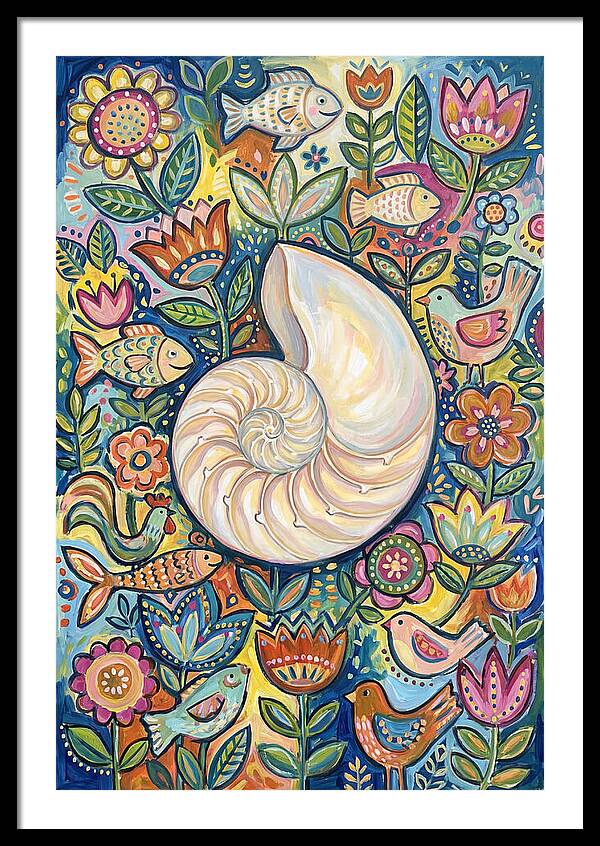 Nautilus And Floral Harmony