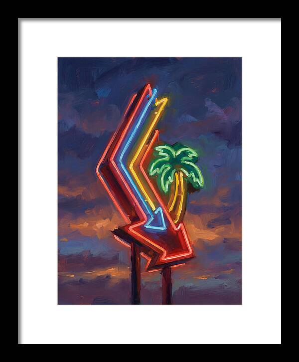 Neon Arrow With Palm Tree