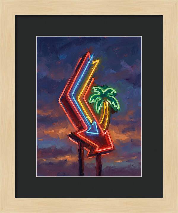 Neon Arrow With Palm Tree