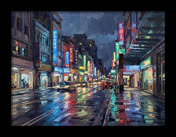 Neon Reflections In The City