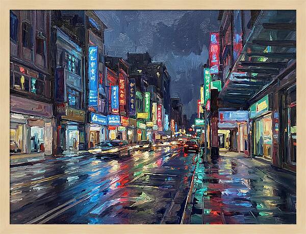 Neon Reflections In The City