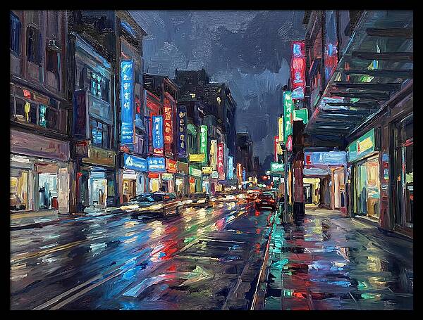Neon Reflections In The City